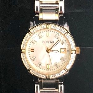Bulova watch. Two tone 24 diamonds new in box